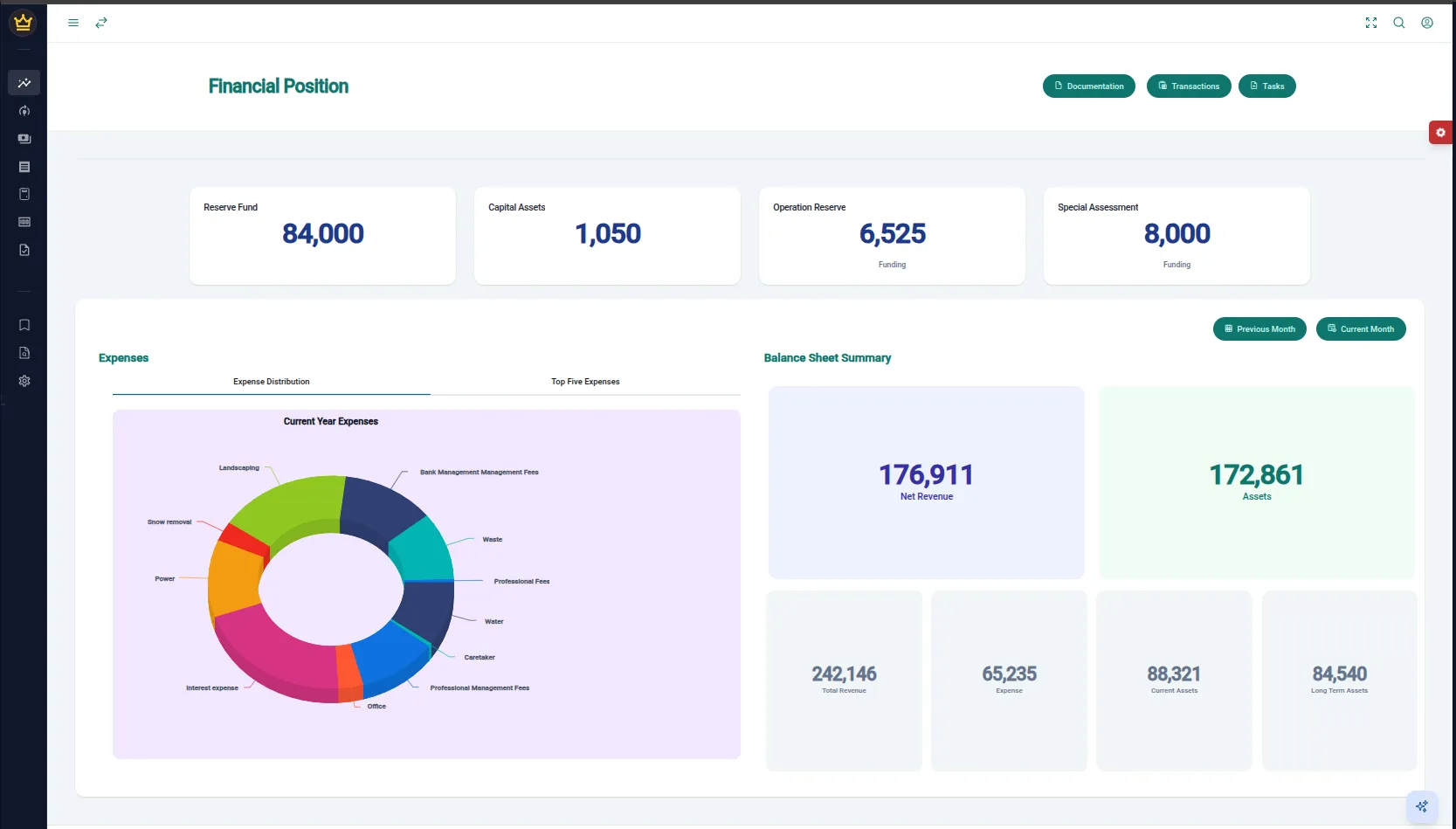 Noble Ledger finance dashboard